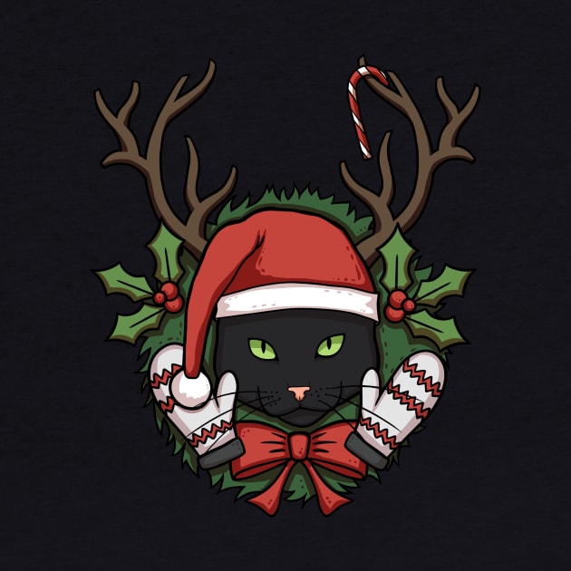 Black Christmas Cat by Cat Club